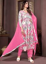 Rayon Pink Festival Wear Printed Readymade Kurti Set